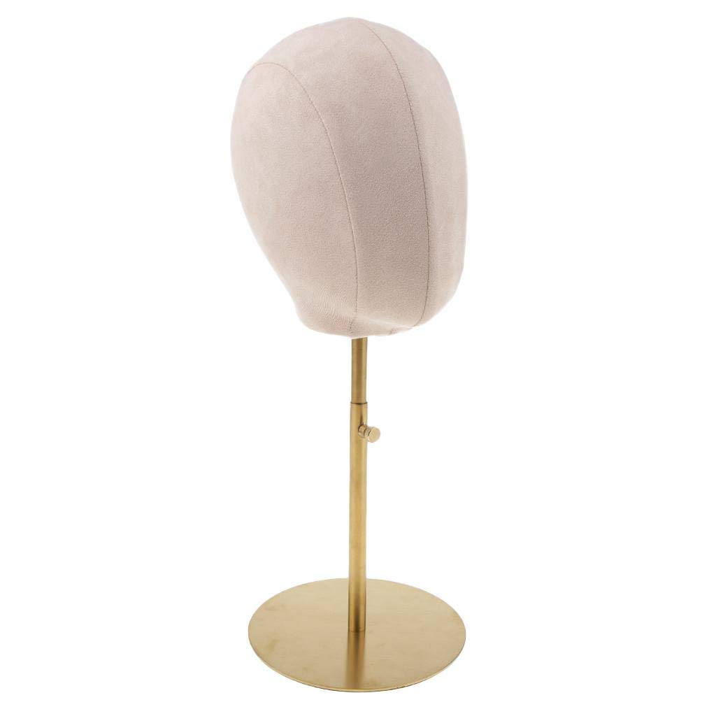CONGGE CUTICATE 21" Mannequin Cork Head Suede Block Wig Cap Making Display Stand Adjustable - White, 21inch
