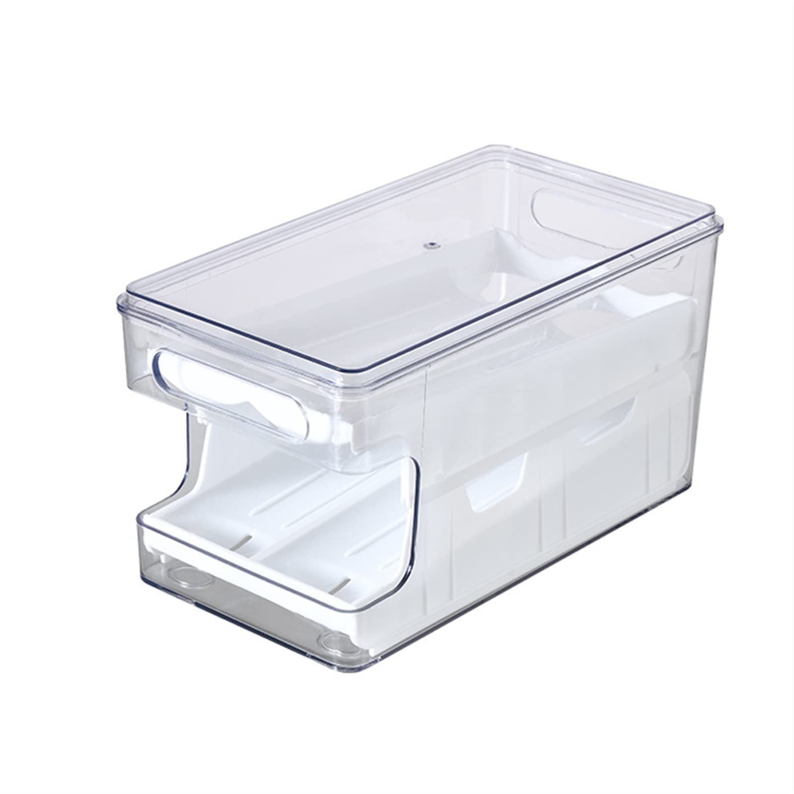 Panier à œufs Conteneur à œufs de Grande capacité Boîtes à Rouler Les œufs automatiques Contenants à œufs à Double Couche (Blanc)