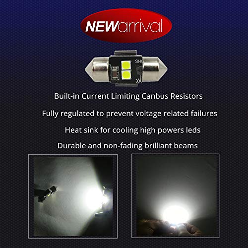 Paquete de 10 Bombillas LED Canbus Blanco 3030 28mm 29mm Festoon miniatura 2