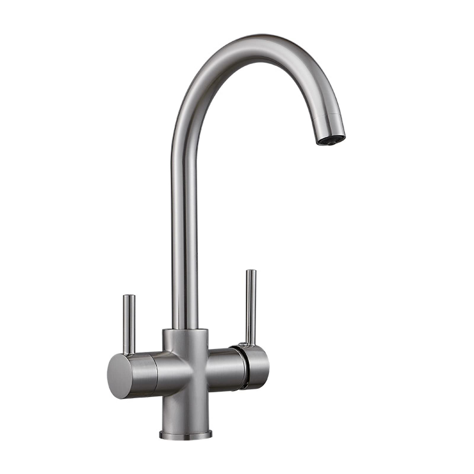 3Way Filter Kitchen Tap Black Sink Mixer with 360° Swivel Spout Drinking Water Purifier for Kitchen Sink & Stylish Design,Brushed
