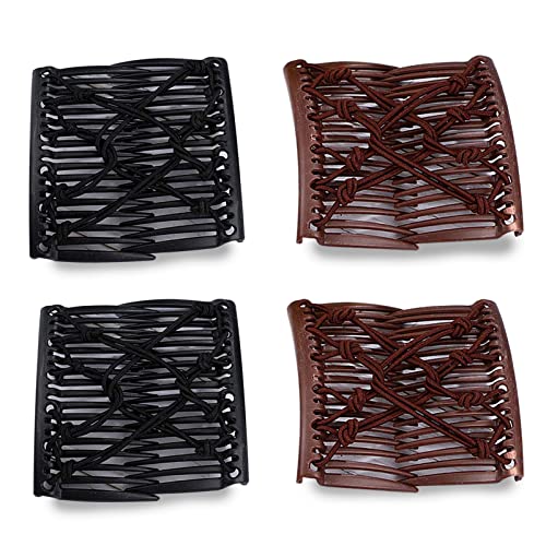 4 piezas clips de pelo elásticos ajustables para cabello grueso miniatura 7