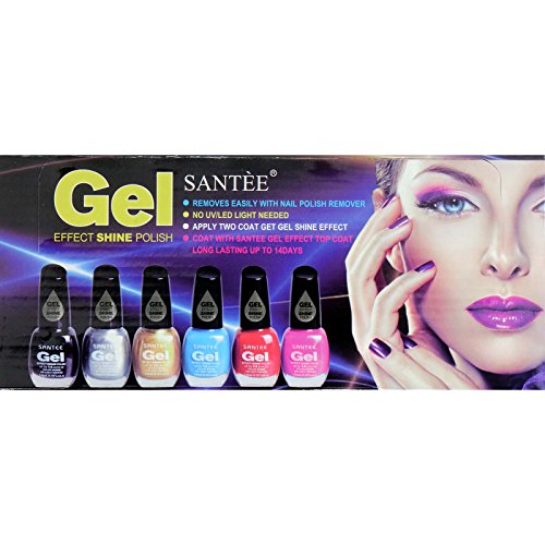 6Pc Santee Gel Nail Polish No Uv/Led Needed Set Of 6 Colors #F #TOP1