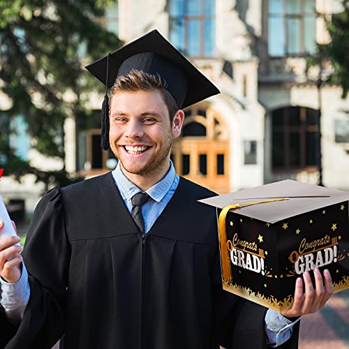 Image of Outus 2026 Grad Card Box with Tassel Congrats Graduation Cap Card Holder for Graduation Gift Box Party Supplies(Black,Stylish)