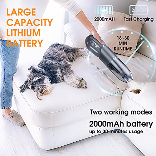 Aspirateur à Main sans Fil Puissant 6500 Pa, Aspirateur de Table Eau Possière Batterie 2000mAh pour Poils de Chien Chat Possière, Mini Aspirateur Portable Anti Possière Voiture Maison Lavable - Image 5