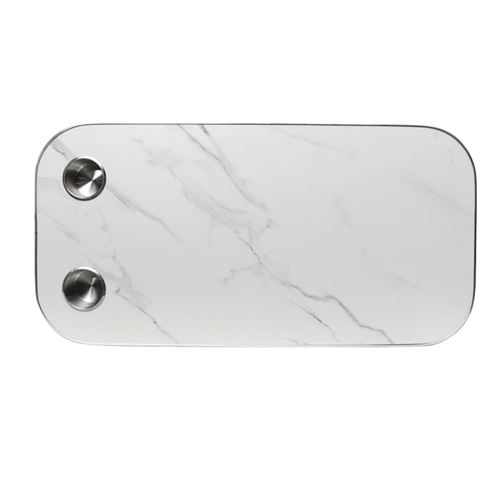 Piano del tavolo in marmo per camper, con doppio portabicchieri in acciaio inox, 80 x 40 cm, adatto per camper, yacht, barche