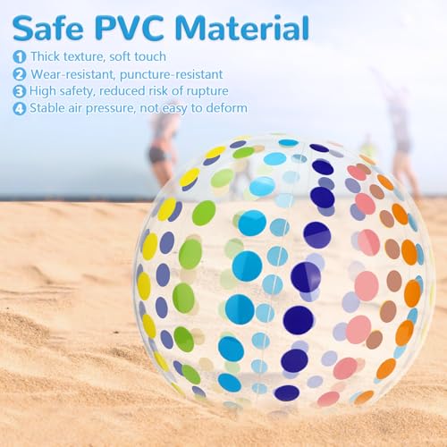 Quuylin Wasserball Aufblasbar, 2 Stück Bunt Gestreifter WasserbäLle, 40cm Strandball, Sommer Schwimmball Wasserspielzeug für Kinder Erwachsene Strand, Pool Party, Outdoor-Aktivitäten (A)