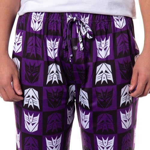Transformers Mens Decepticon Logo Emblem Megatron Tile Print Lounge Sleep Pajama Pants Sleepwear3