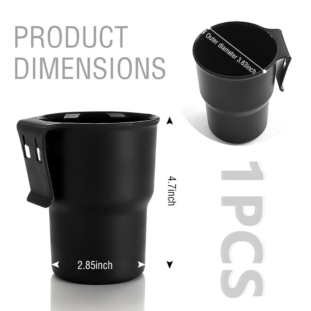 Hanging Cup Holder for Car Air Vents/Windows,Multi-Function Car Cup Holder Organizer/Car Trash Can,Universal Car Window Cup Holders with 2 Hooks Fits Most Cup Types (Black)
