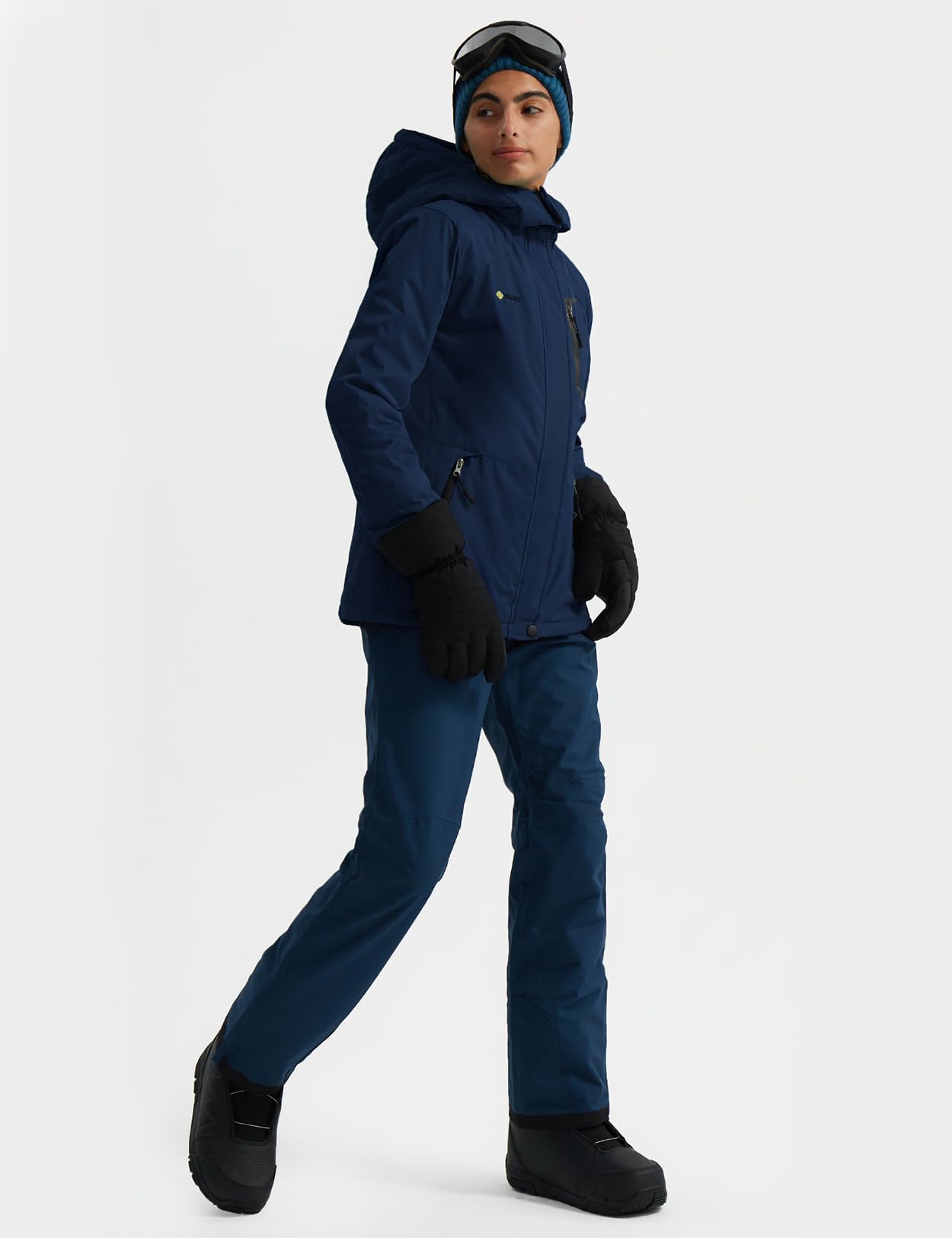 GEMYSE Donna Giacca da Sci impermeabile montagna Giacche Pile invernale antivento Cappotto con Cappuccio