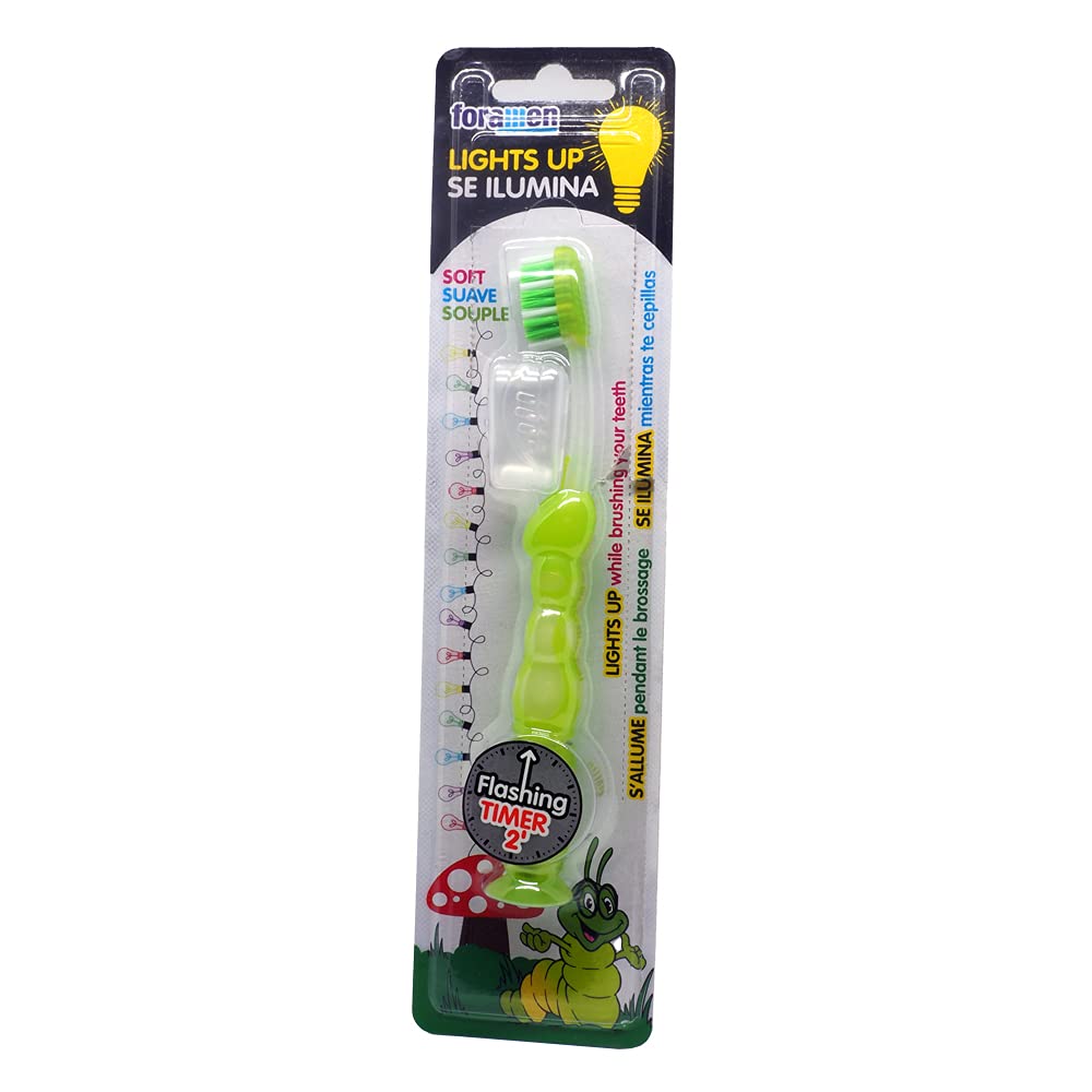 ORADENT Foramen Children's Toothbrush Light Worm · Care Your Children's Dental Health · Fun · Soft Bristles · Protection · Children's Toothbrush · Children's Brushing