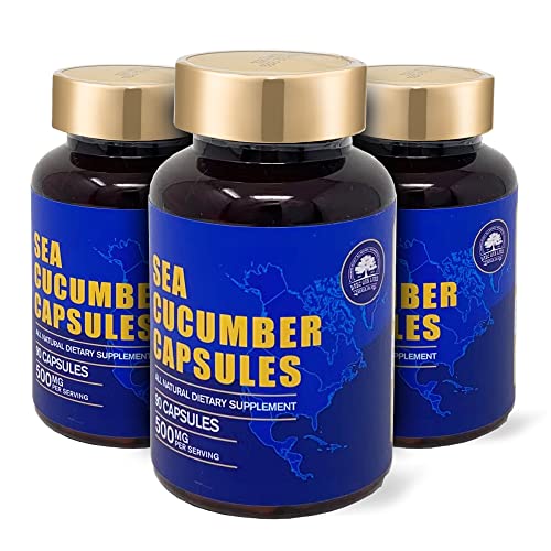 Dol Wild Caught Sea Cucumber Capsules Sea Cucumber Extract Supplement Super Natural Antioxidant, Immune Builder-90 Capsules (Three Bottles) #TOP6