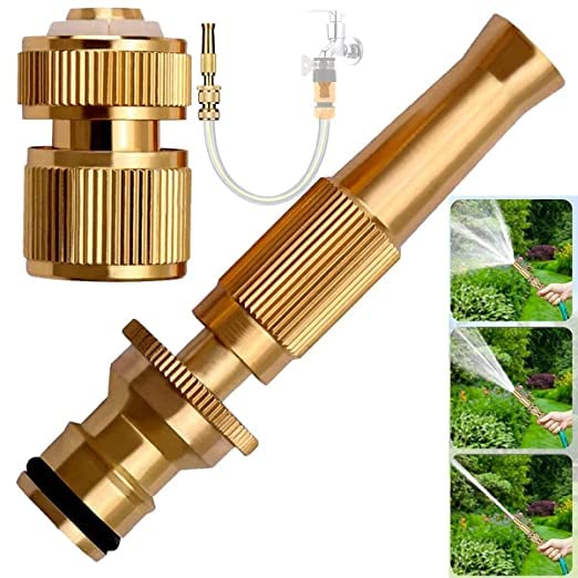 BERO Brass Nozzle Water Spray Gun Water Jet Hose Nozzles Hose Pipe Spray Gun Suitable for 1/2" Hose Pipe For Gardening and Washing, Gadi dhone wala pressure nozzle- Weight 125 Grams (B0BZW22Z7M) Amazon Price History, Amazon Price Tracker