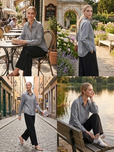 Image of Leriya Fashion Shirt for Women | Shirt for Woman | Korean Style Full Sleeve Oversized Button Down Shirt's | Tops for Women | Plus Size Workwear Top for Office & Casual Wear