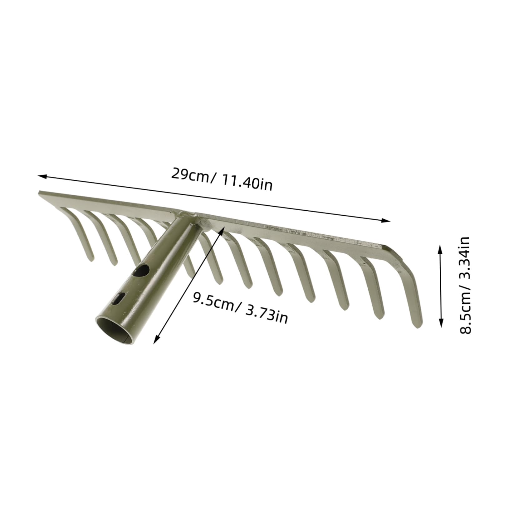 iplusmile 2 Pièces Râteau De Jardin Pelouse Paysage Jardinage Dents Râteau pour Enlever Les Plantes à Gazon Relâchement Lourd Râteaux à Petites Feuilles Désherbage Acier Carbone Vert