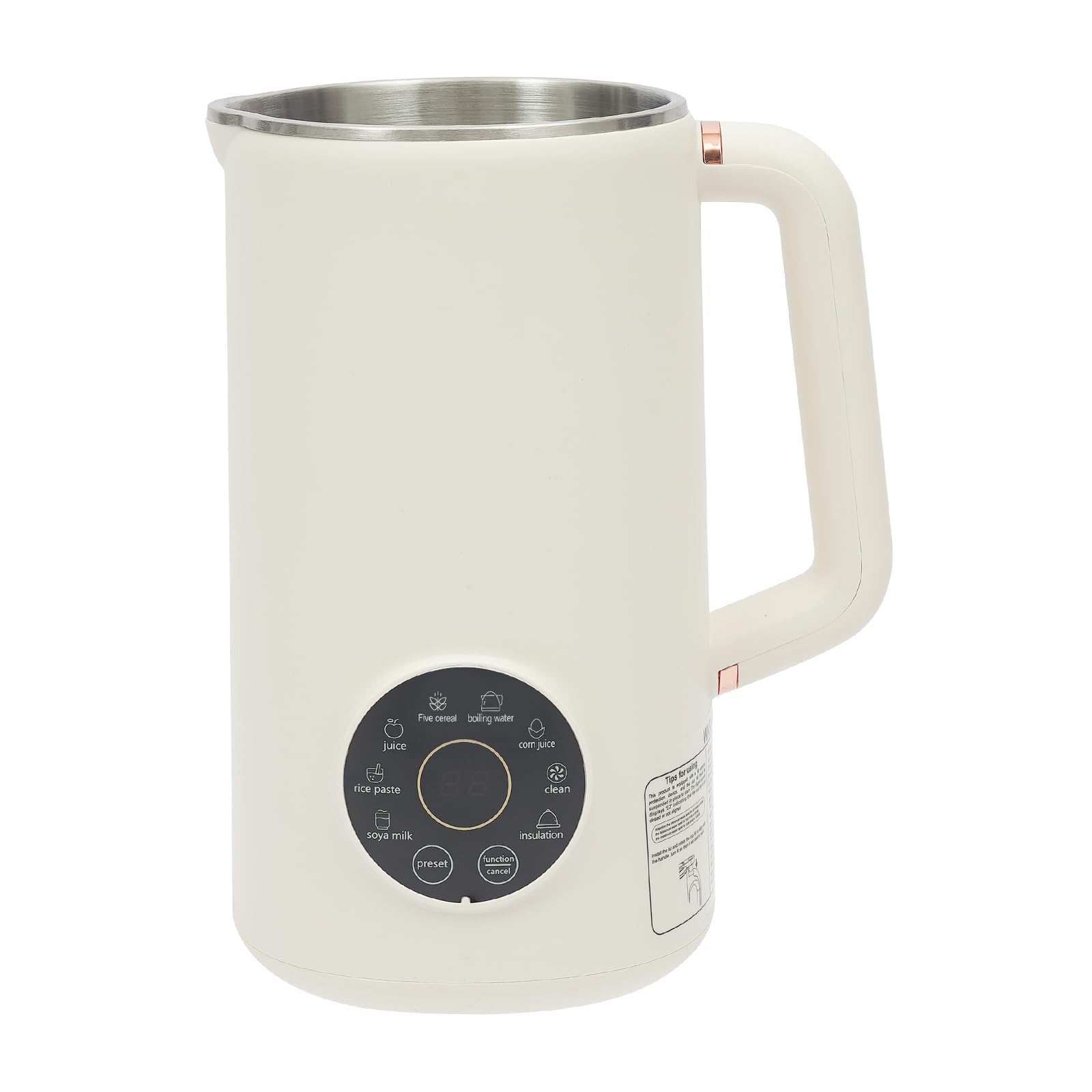 Mleko sojowe 1000 ml z timerem 12 h, opóźnienie startu/utrzymywanie ciepła/samooczyszczanie, domowe mleko orzechowe, smoothie i zupy dla 3-5 osób