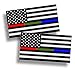 Police Military and Fire Thin Line USA Flag American Flag Sticker Blue Green and Red Stripe for Cars Trucks Cups Laptops Vinyl Window Bumper