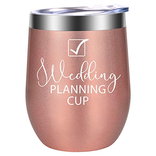 Wedding Gifts Engagement Gifts Bride to Be Gifts for Her - Wedding Planning Cup - Funny Bridal Shower Newly Engaged Gifts for Women Bride Best Friend BFF Sister Coworkers - LEADO Wine Tumbler