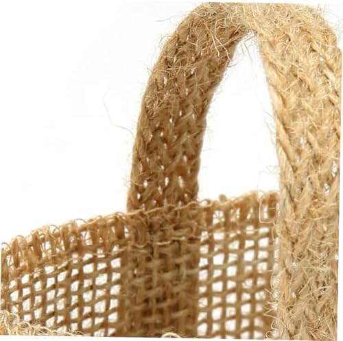 4pcs Burlap Candy Linen Basket Wedding Storage Basket Flower Girl Rustic Party Decoration image 4