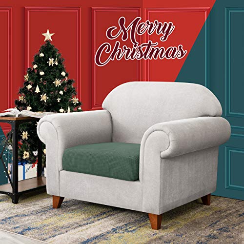 Image of CHUN YI Stretch Chair Couch Cushion Cover Suitable for Armchair, Sofa Seat Slipcover with Spandex Jacquard Fabric(Small,Dark Cyan)