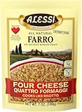 Alessi Autentico, Premium Seasoned Roman Grain Farro, Cooks Like Risotto, Heart Healthy, Easy to Prepare, 7oz (Four Cheese, Pack of 6)