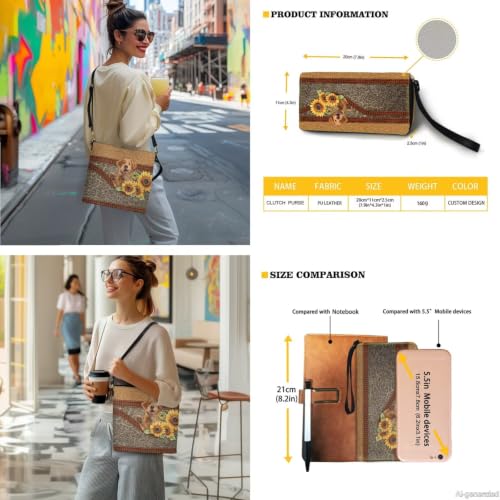 Image of Bucket Crossbody Bag Set for Women Lady, Leather Purse and Wallet Set Large Bucket Bag with Wallet