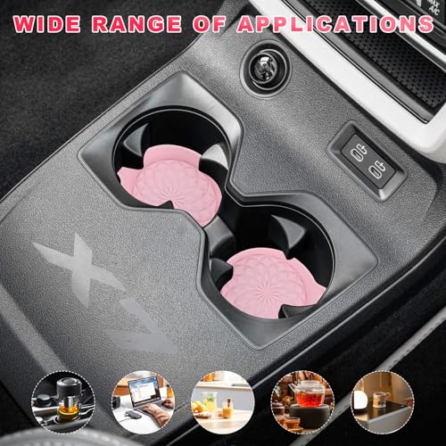 4 piezas posavasos de silicona para auto, 2.75 in miniatura 6