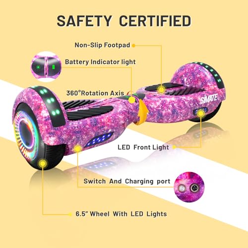 Image of SIMATE Hoverboard, Bluetooth All Terrain Hover Boards with LED Lights and APP Control, Gifts for Kids Adults Girls Boys, for All Ages