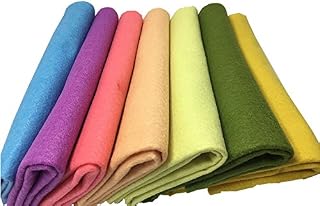 Misscrafts Soft Felt fabric Sheets 45cm*45cm large 7pc Thick 1.4mm 7 Colours for Patchwork Sewing Craft Work Material Fresh Spring Style