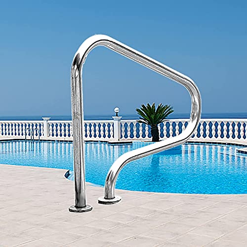 Baranda para piscina de acero inoxidable 304 80x27x80 cm miniatura 1