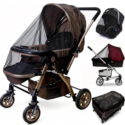 Baby Stroller Mosquito Net (2 Pack) - Durable Mesh...