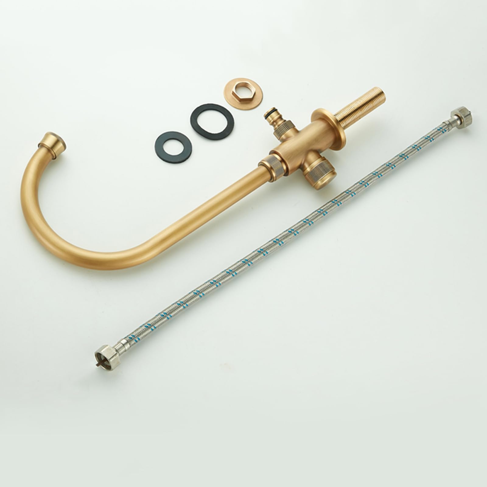 Grifo Jardin Grifo con Doble Salida De Agua para Lavadora Solo Agua Fría Un Solo Mango Orificio Único,Antigüedad