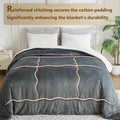 OMERAI Sherpa Fleece Throw Blanket 150x200CM - Fluffy Fuzzy Thick Warm Reversible Microfiber Blankets for Bed, Sofa, Home life and Travel Machine Washable, Double Size, Grey - Cosy Home Interiors OMERAI Sherpa Fleece Throw Blanket 150x200CM - Fluffy Fuzzy Thick Warm Reversible Microfiber Blankets for Bed, Sofa, Home life and Travel Machine Washable, Double Size, Grey - Image 6