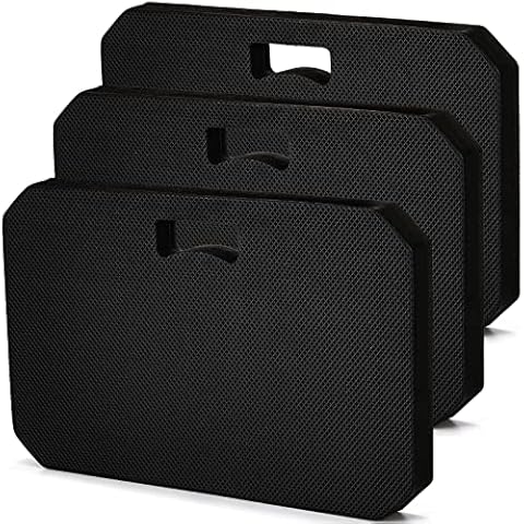 Hacaroa 3 Pack Thick Kneeling Pad, EVA Foam Garden Kneeler Comfortable Knee Pad Cushion for Work, Gardening, Baby Bath, Exercise, Yoga, Water Resistant, Black Cover