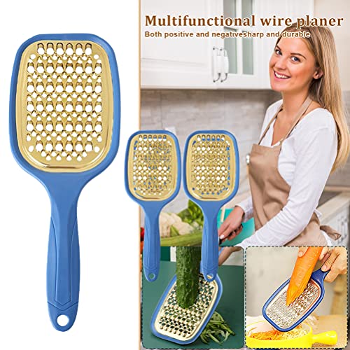 Rallador multifuncional de acero inoxidable con mango ergonómico azul miniatura 4