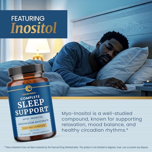 Image of Complete Sleep Support | Myo Inositol + Magnesium Glycinate | Restful Sleep & Relaxation Support | 1100MG Complex | Melatonin-Free, Non-GMO | Inositol Supplement with Magnesium-Glycinate | 60 Ct