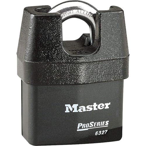 MASTER LOCK Heavy Duty Weatherproof Padlock [CEN Insurance Approved] [Closed Shackle] [Key] [Outdoor] 6327EURDCC for Transportation and Industrial Applications