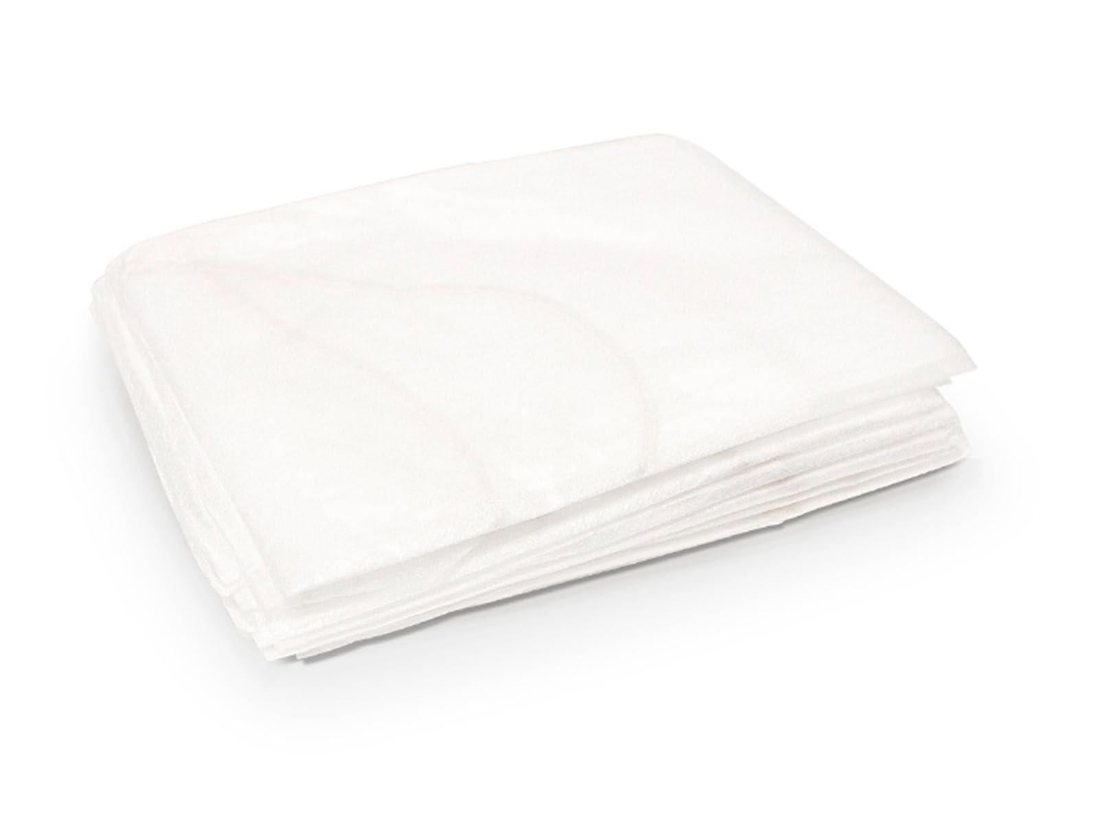 QUIRUMED Sábanas de Camilla Desechables, Caja de 100 uds, 18 Gramos, Ajustables, Color Blanco, Funda Cama de Masaje, Polipropileno, Material Suave, Hipoalergénicas