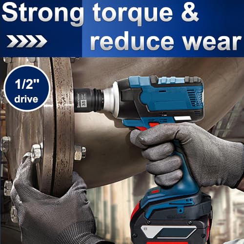 Image of 12 Point Axle Nut Socket Set 1 /2'' Drive Spindle Nut Socket Set, 8pcs Deep Impact Socket Set 14mm 17mm 19mm 30mm 32mm 34mm 35mm 36mm