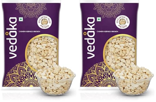 Image of Amazon Brand - Vedaka Cashews | Broken | 1 Kg | Gluten Free & Plant Based Protein | Premium Kaju Nuts (Pack of 2)