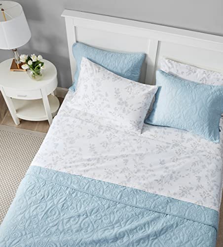 Laura Ashley - Twin Sheet Set, Cotton Flannel Bedding, Brushed for Extra Softness & Comfort (Fawna Grey, Twin) - Image 2