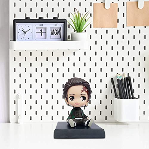Image of Super Hero Action Figure Limited Edition Bobblehead with Mobile Holder for Car Dashboard, Office Desk & Study Table (Tanjiro)