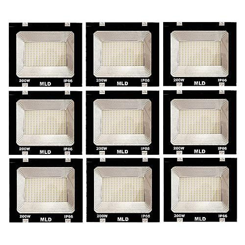 Image of MLD Outdoor led Flood Light 200 Watts Ip66 focus Cool White (200w,Colour-White)-Pack of 9