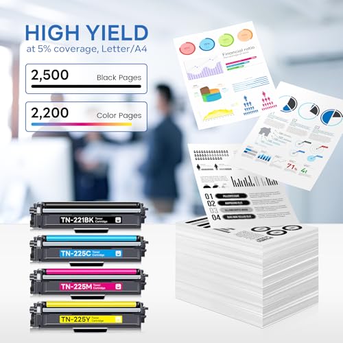 Image of TN221 TN-221 Toner Cartridges Compatible TN221 TN-221 Ink Cartridge Replacement for Brother TN-221 TN-221 Toner Cartridges MFC-9340CDW MFC-9330CDW HL-3170CDW Toner (4-Pack).