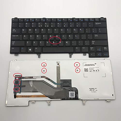 Sierra Blackmon Replacement Keyboard with Backlit and Pointer for Dell Latitude E6420 E6320