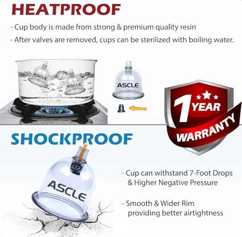 ASCLE Super Cupping Set, Shockproof Heatproof Extra Thick Cups, Water Repellent Shockproof Professional Carrying Case, 20 Cups