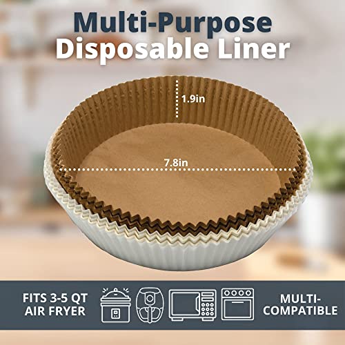 All Goods Original Disposable Air Fryer Paper Liners, Food Grade Airfryer Liners, Large Nonstick Parchment Paper Sheets, 7.9", 120 Pcs #TOP2