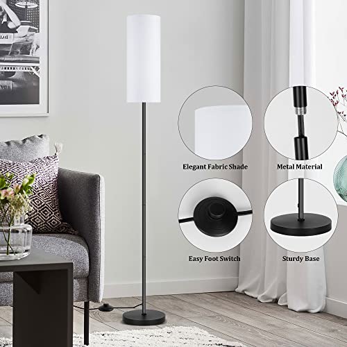 PARTPHONER Floor Lamp for Living Room, Modern Standing Lamps with Lampshade, Minimalist Tall Lamp with Foot Switch for Living Room, Bedroom, Kids Room, Office(Bulb Not Included) - Image 4