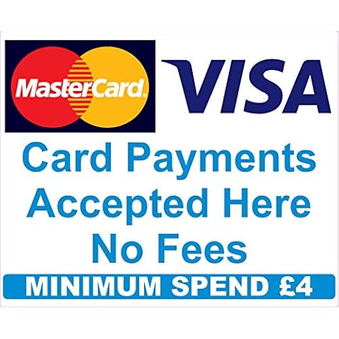 £4 Minimum spend Credit Card Mastercard Visa Payment Stickers x3 Shop Taxi ice cream van Cover