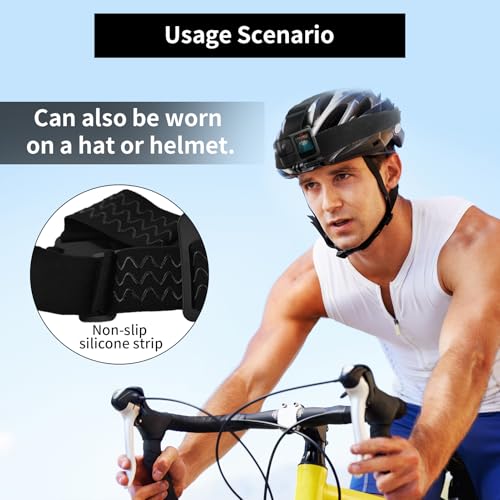 Image of Action Camera Head Mount Strap Compatible with GoPro Hero 13 12 11 10 9 8 7 AKASO EK7000 V50 Elite Apexcam Fusion DJI Osmo Elastic Adjustable Headband Wearing Head Harness Accessories
