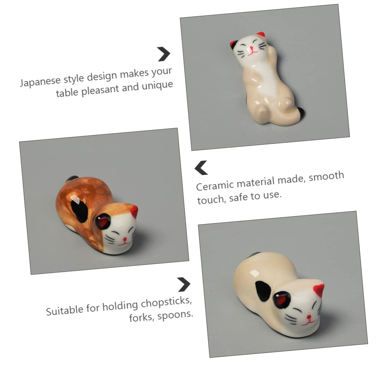 Dining | 5 Vintage Cat Chopstick Holder Rest Porcelain Ceramic Kitty Tanuki Red Blue | Poshmark